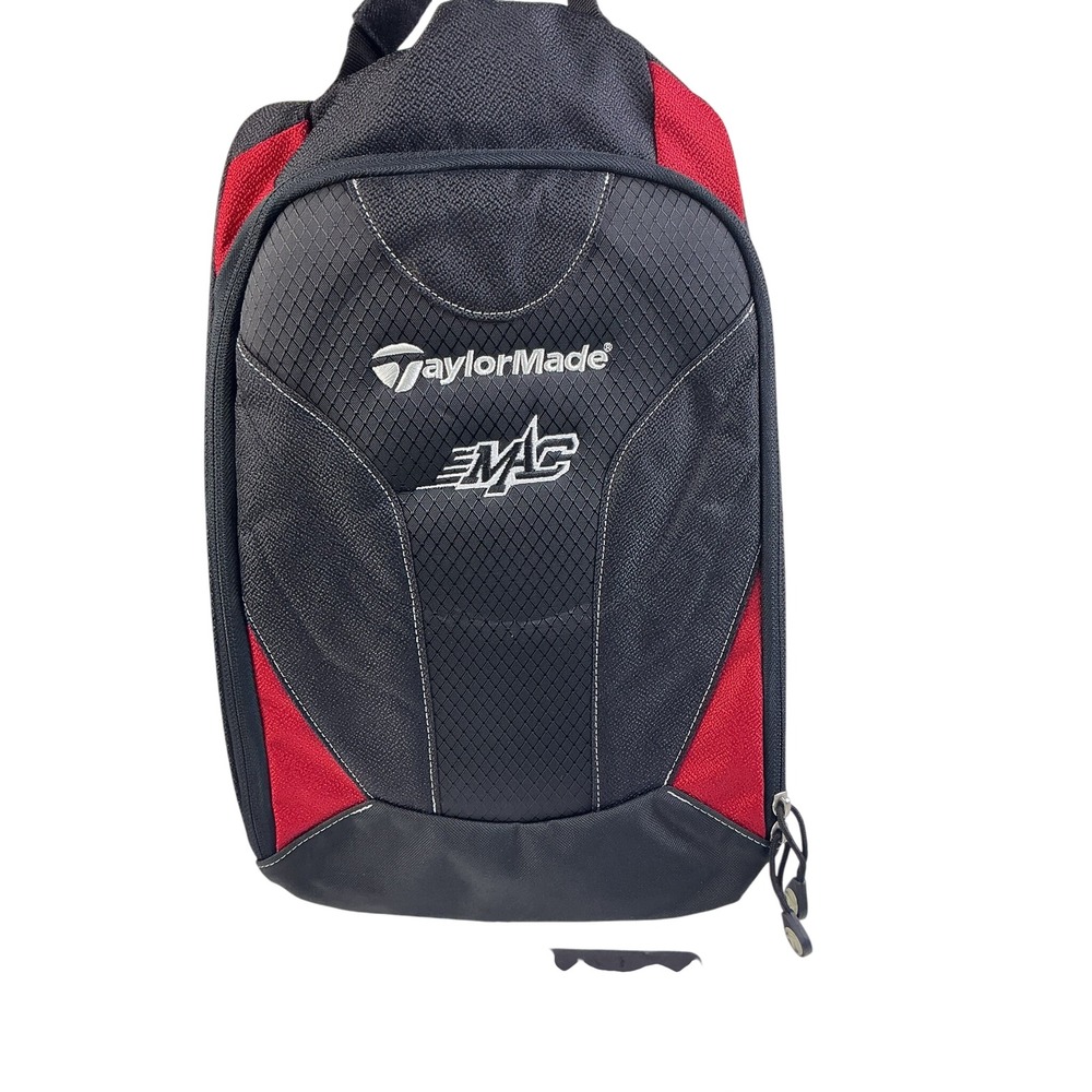 TaylorMade MC Golf Backpack Black Red Shoe Bag Travel Pack Sling Strap